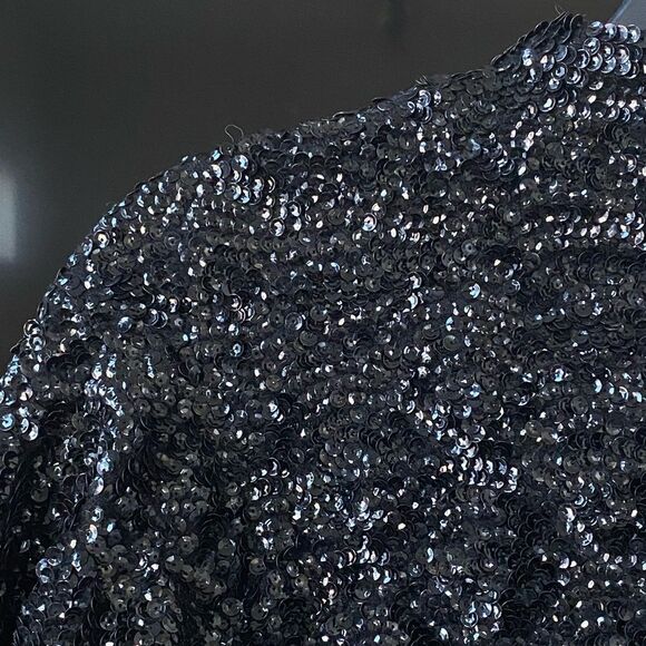 Vintage 1970's Black Sequin Evening Jacket, Size S - Picture 8 of 9